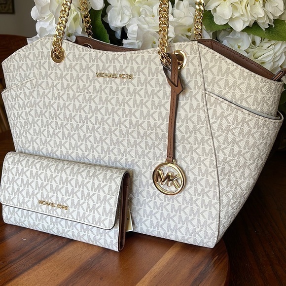 Michael Kors jet set travel tote & wallet - Picture 1 of 13